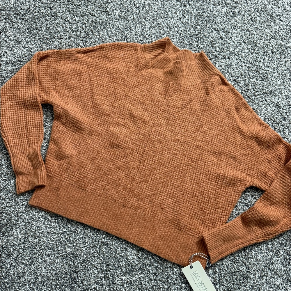 Ruby Moon Women's Rust Cowl Neck Sweater